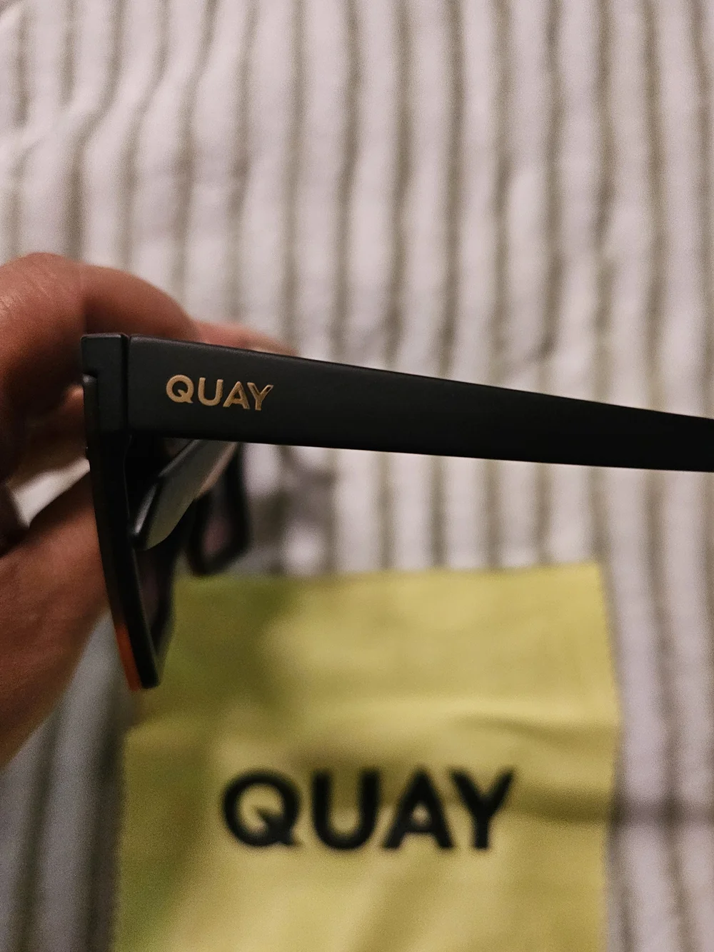 Quay Australia Black Shield Sunglasses with Gradient Purple Lenses